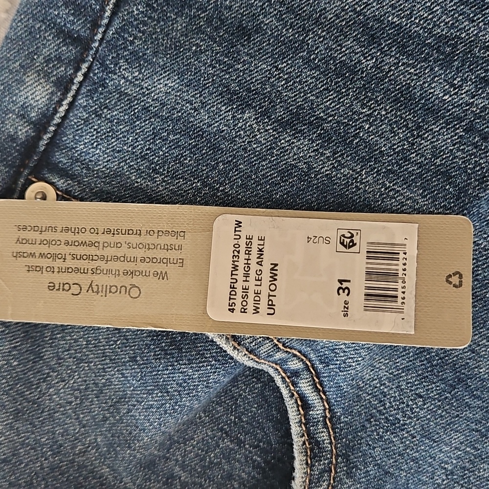 Hudson‎ Rosie High-Rise Wide Leg Ankle Raw Edge Jeans- Size:31:Color: Uptown - Picture 8 of 12